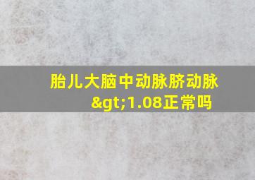 胎儿大脑中动脉脐动脉>1.08正常吗